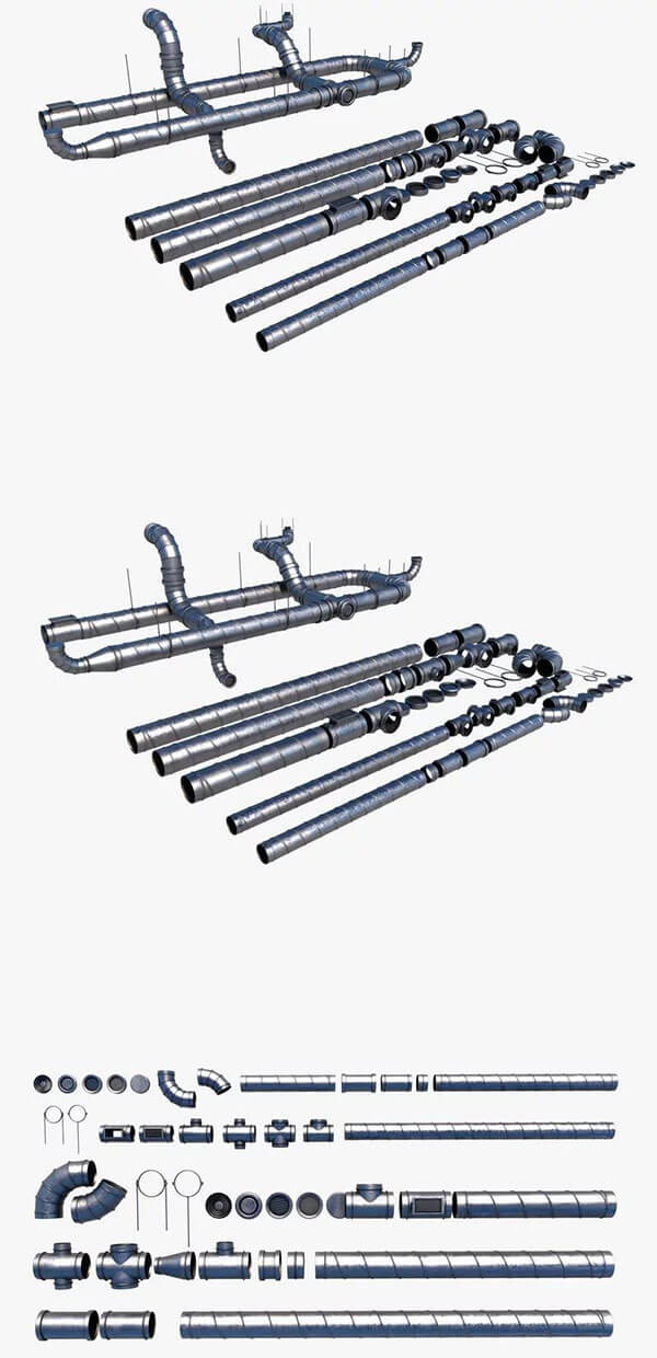 通风系统低多边形 3D 模型免费下载 (MAX,OBJ,FBX)