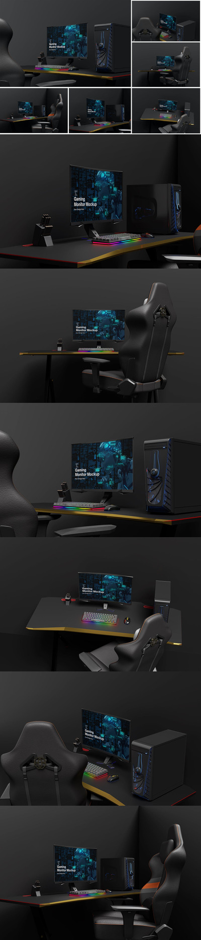 游戏显示器样机 (PSD)