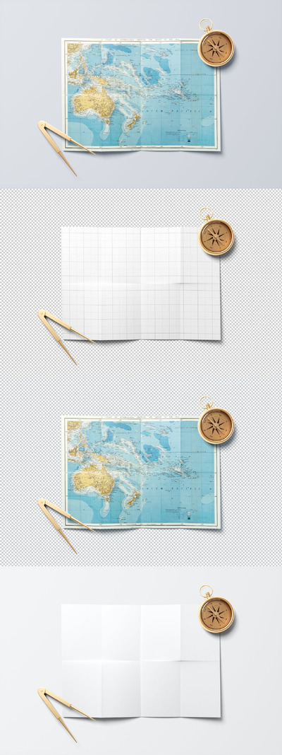 游戏复古地图样机 (PSD)