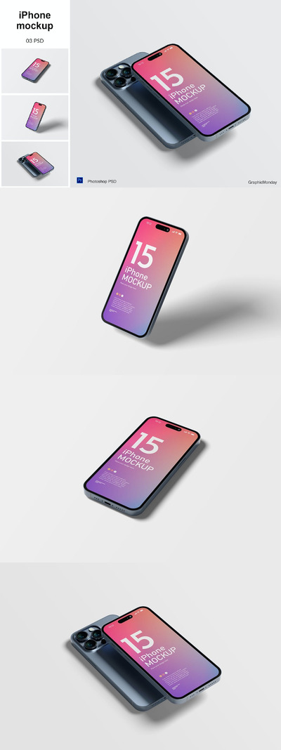 iPhone 手机样机 (PSD,JPG,PDF)
