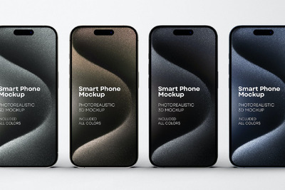 iPhone 15 Pro 手机样机 (PSD)