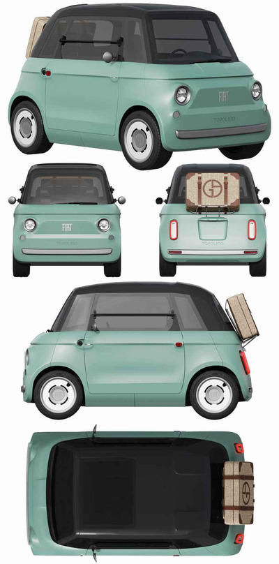 菲亚特Fiat Topolino微型电动小汽车3D模型（OBJ,FBX,MAX）