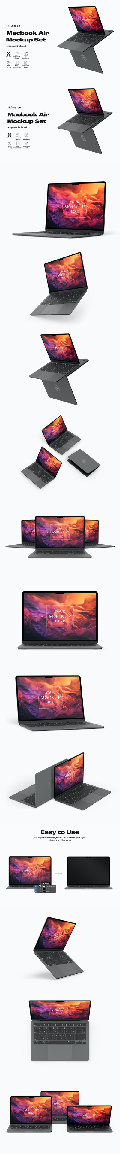 Macbook Air 样机套装 (PSD)