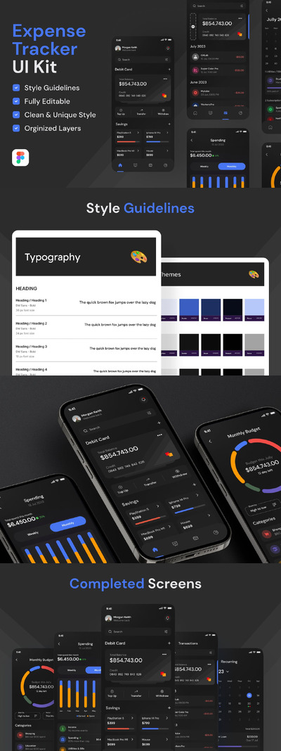 资金费用跟踪器移动App UI Kit (FIG)