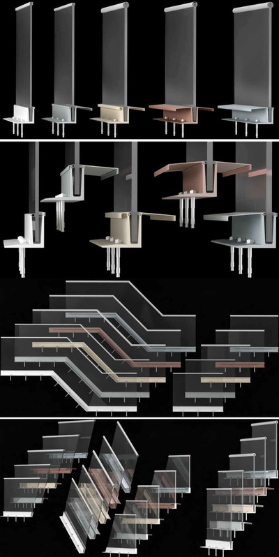 5种高科技风格的玻璃扶手3D模型（OBJ,MAX）