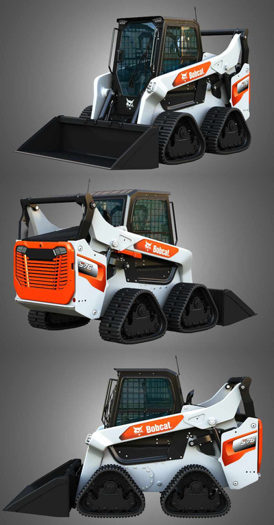 山猫Bobcat S76履带装载机 铲斗3D模型（OBJ,FBX,MAX）