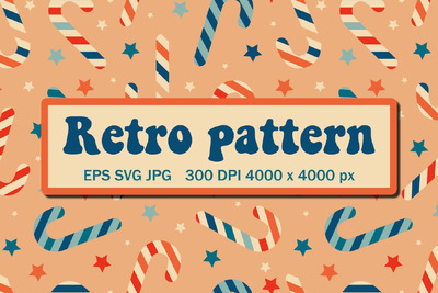 橙色圣诞图案与棒棒糖 (EPS,JPG,SVG)