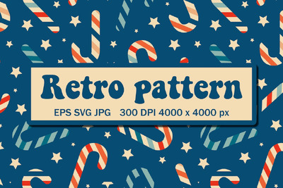 复古图案与圣诞糖果 (EPS,JPG,SVG)