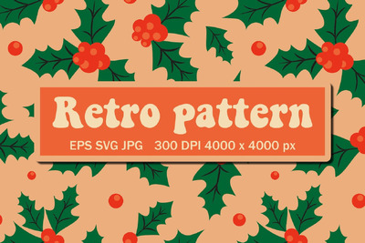 复古喜庆圣诞图案 (EPS,JPG,SVG)