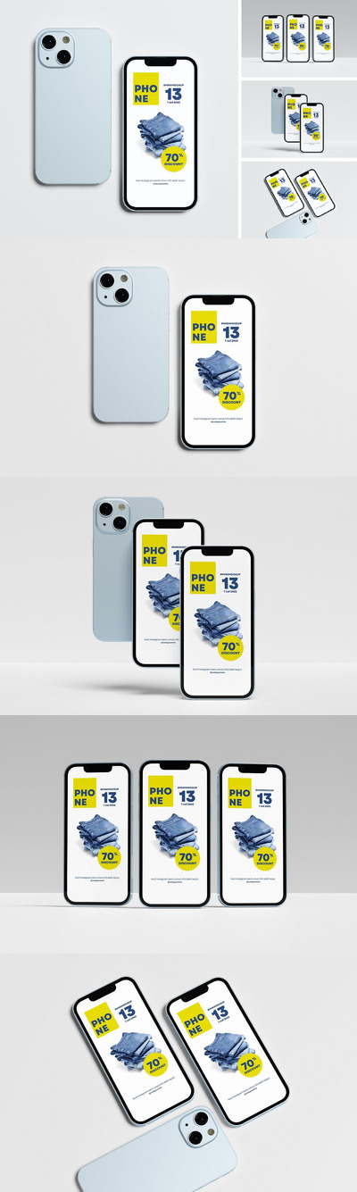 iPhone 13 迷你样机 (PSD)