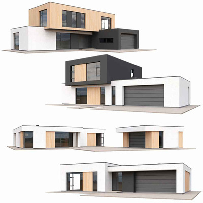 房屋住宅建筑low poly 3D模型（FBX,MAX）