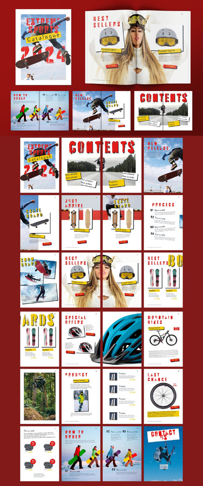 色彩鲜艳的极限运动产品目录 (INDD)