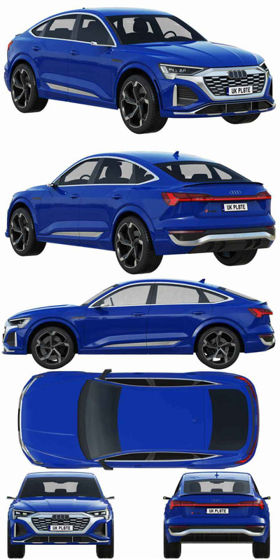奥迪Audi SQ8 Sportback E-tron汽车3D模型（OBJ,FBX,MAX）