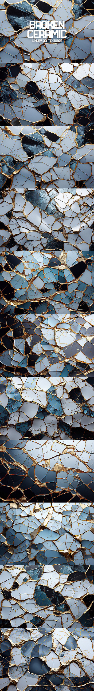 破碎的陶瓷纹理背景 (JPG)
