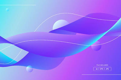 抽象波浪渐变几何 (AI,EPS,JPG)