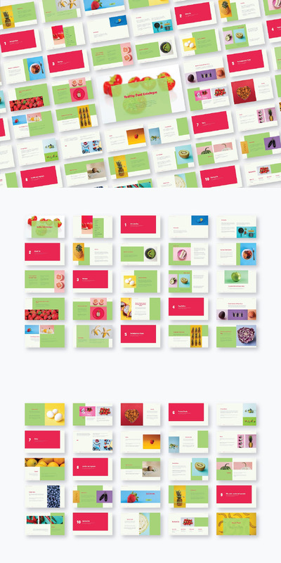 丰富多彩的健康食品PPT模版 (PPTX)