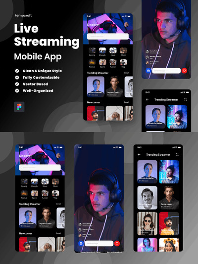 直播移动应用App UI Kit (FIG)
