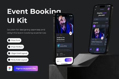 活动预订移动应用App UI Kit (FIG)