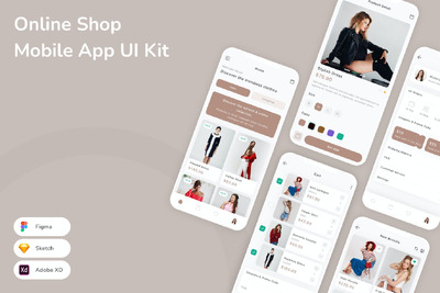 网上商店移动应用App UI Kit (SKETCH,FIG,XD)