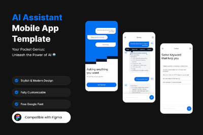 AI助手移动应用App UI Kit (FIG)
