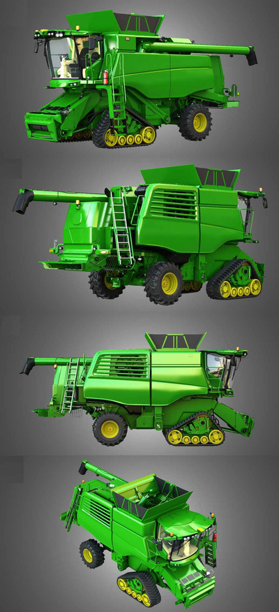 JD-T560 Hillmaster联合收割机3D模型（OBJ,FBX,MAX）