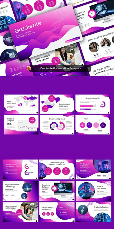 渐变未来派 PPT模版 (PPTX)