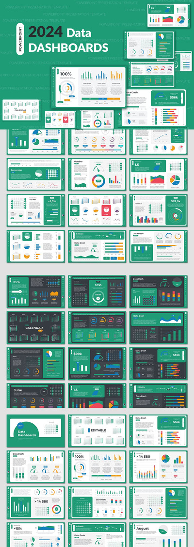 2024年数据仪表板PPT模版 (PPTX)