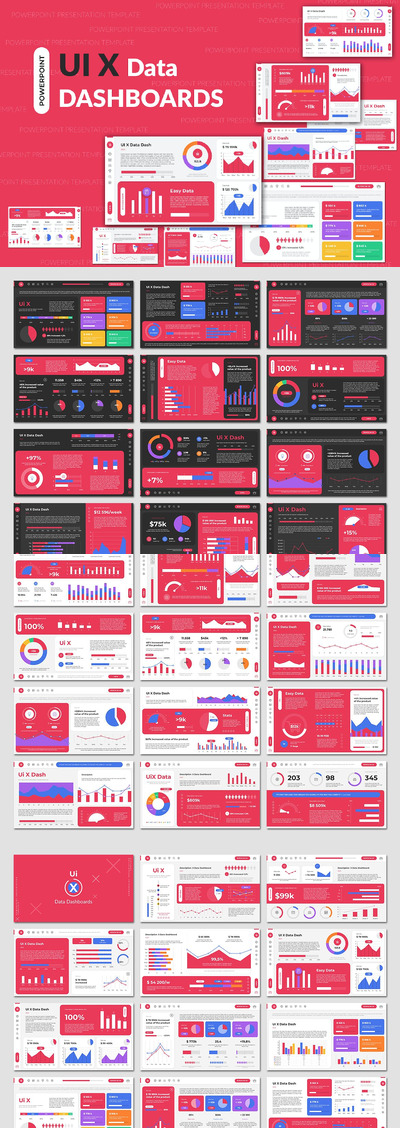 Ui UX 数据仪表板 PPT模版 (PPTX)