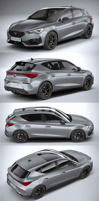 2021西雅特Seat Leon Cupra 5-door汽车3D模型（OBJ,FBX,MAX）