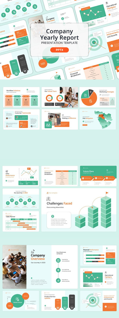 公司年度报告 PPT模版 (PPTX)