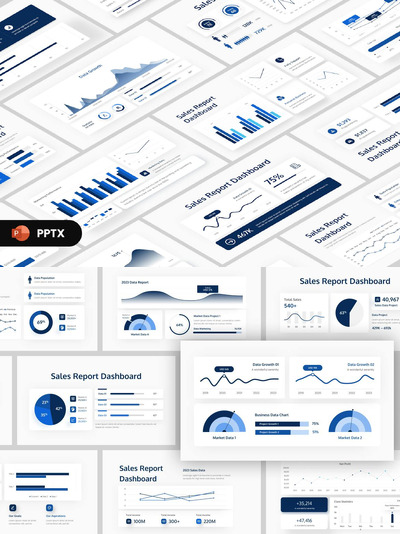 销售报告仪表板 PPT模版 (PPT)