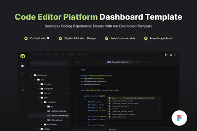 代码编辑器平台仪表板模板 (FIG)