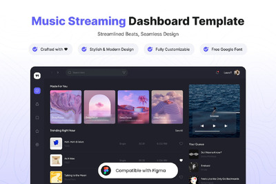 音乐流媒体仪表板模板 (FIG)
