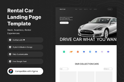 租车着陆页面模板 (FIG)