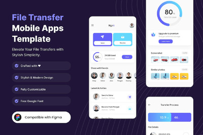 文件传输移动应用APP UI KIT (FIG)
