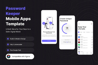 密码管理器移动应用APP UI KIT (FIG)