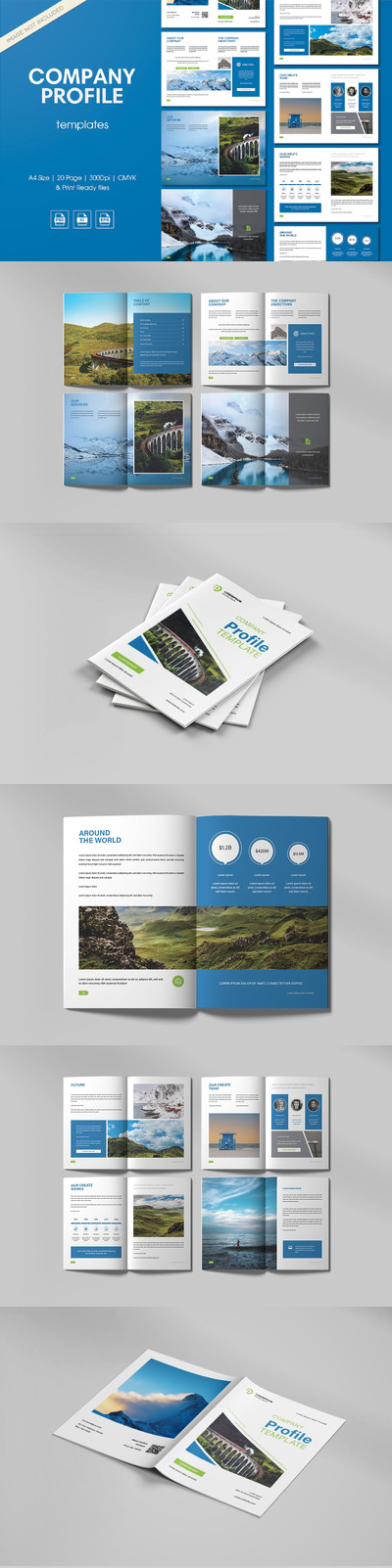 公司简介画册模版 (AI,EPS,PSD)