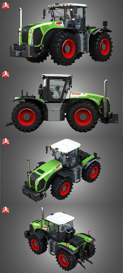 Claas Xerion 4000-5000系列拖拉机3D模型（OBJ,FBX,MAX）