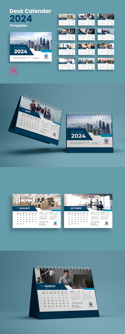 台历 2024 年模版 (INDD)