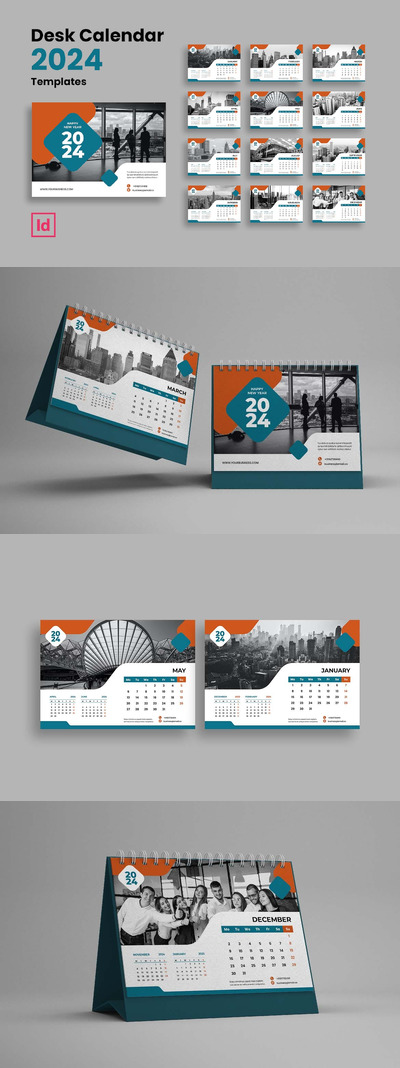 台历 2024 年模版 (INDD)