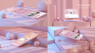 APP手机广告模型AE动画模版下载（AEP）