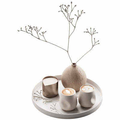 托盘中的咖啡和花枝3D模型（FBX,MAX）