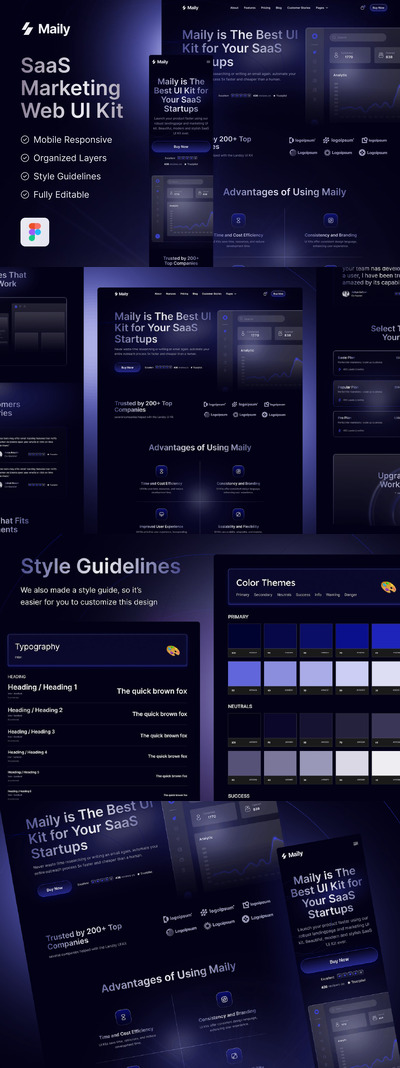 Saas 营销网站 网页UI (FIG)