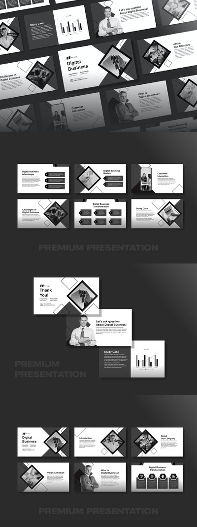 单色极简商业 PPT模版 (PPTX)
