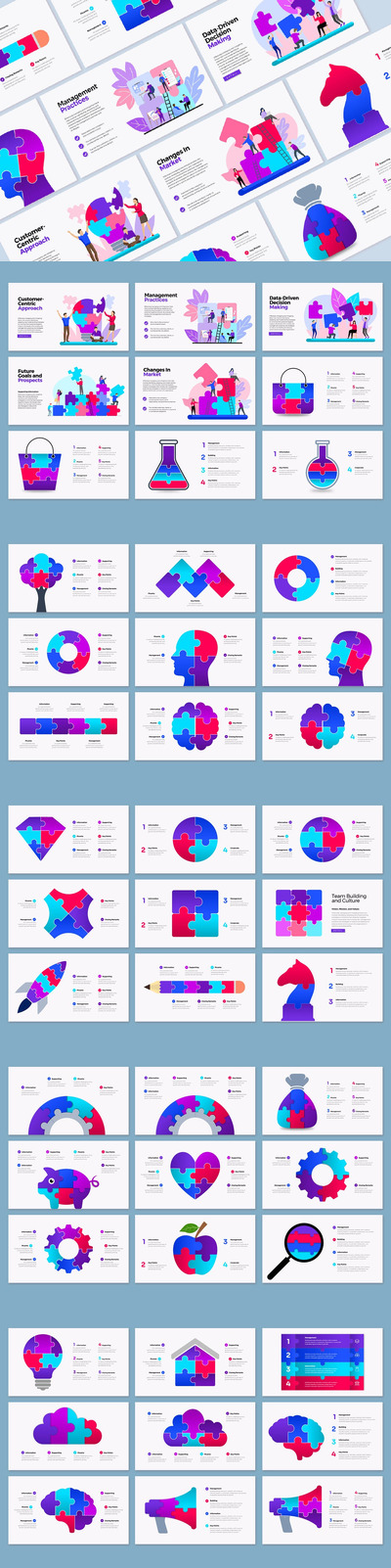 Bentuk 拼图  PPT模版 (PPTX)