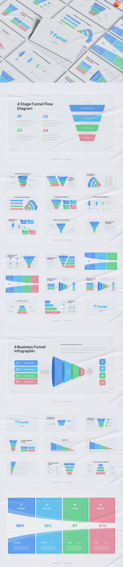 漏斗信息图表  PPT模版 (PPT,PPTX)