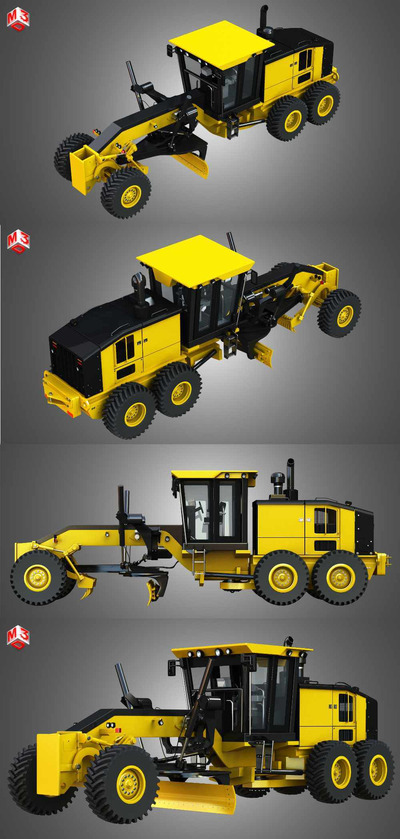 JD 870GGP平地机3D模型（OBJ,FBX,MAX）