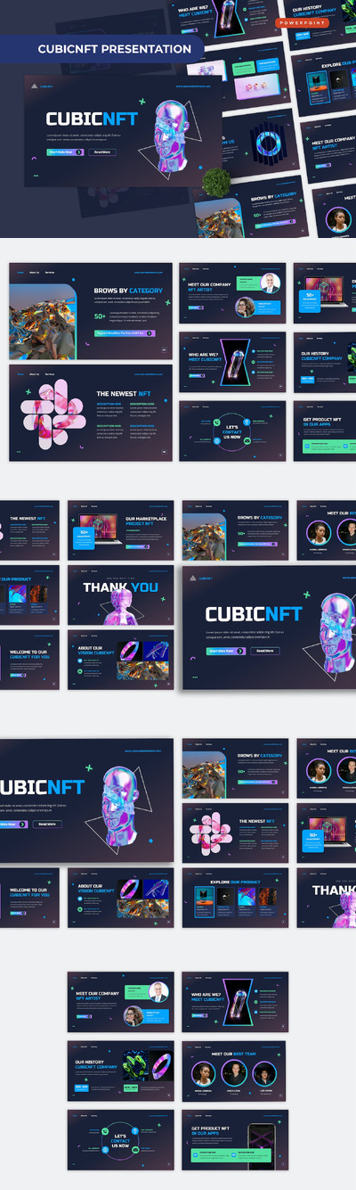 立方 NFT PPT模版 (PPTX)