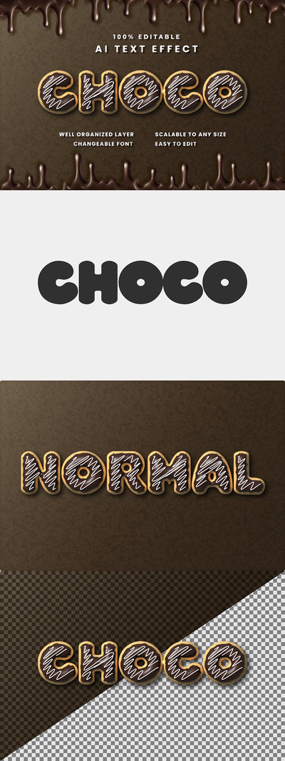 巧克力文字效果 (AI,EPS)