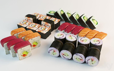 寿司和寿司卷3D模型（MAX）